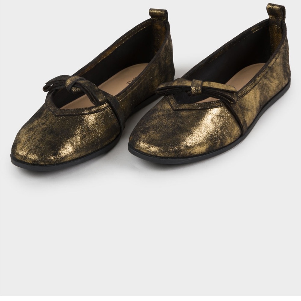 Free People Mania Bow Flats Broze Age Metallic Size 7 NWOT - Picture 3 of 7